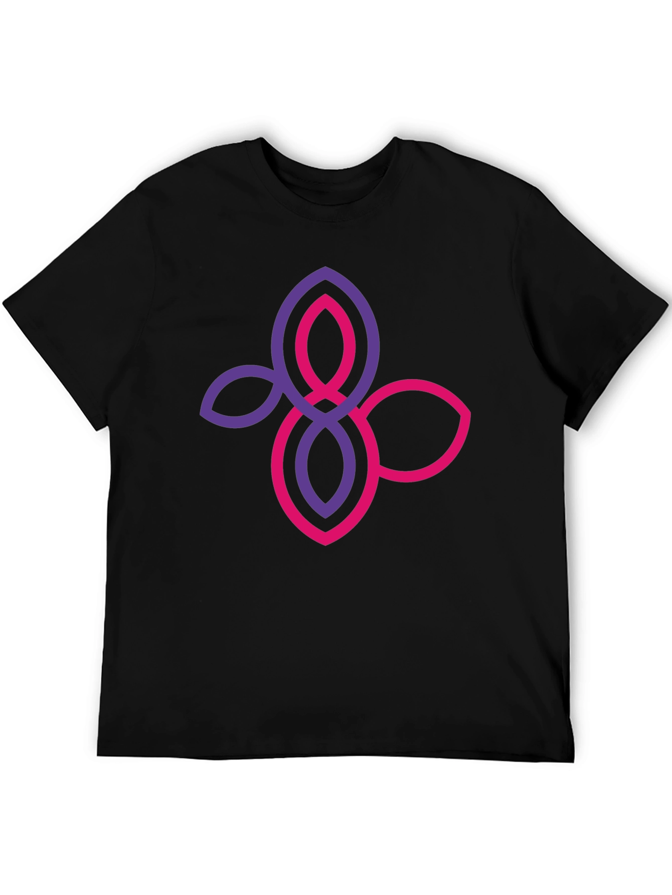 Stylish Black T-Shirt with Floral Knot Design
