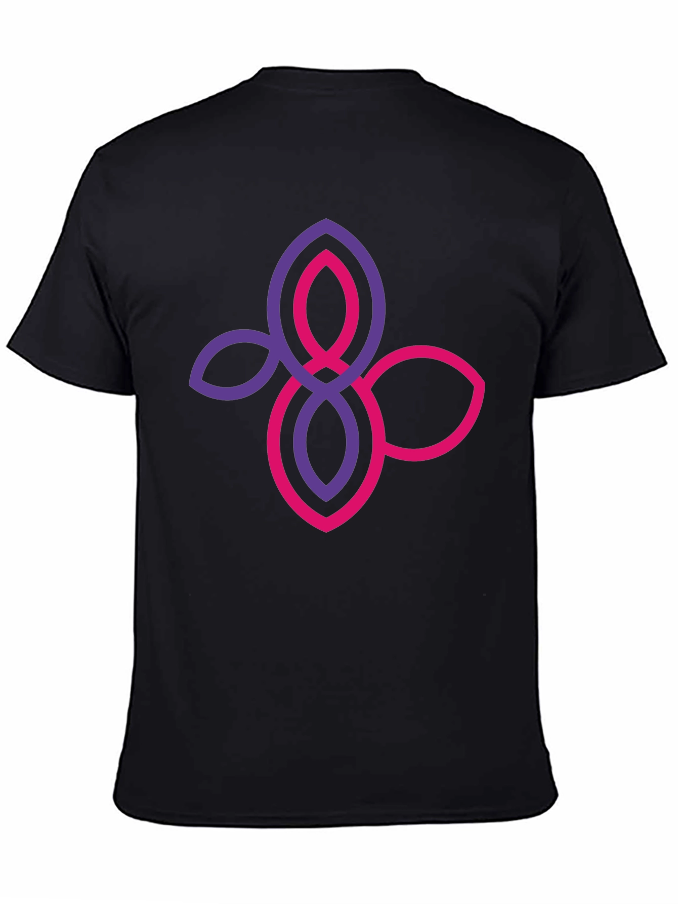 Stylish Black T-Shirt with Floral Knot Design