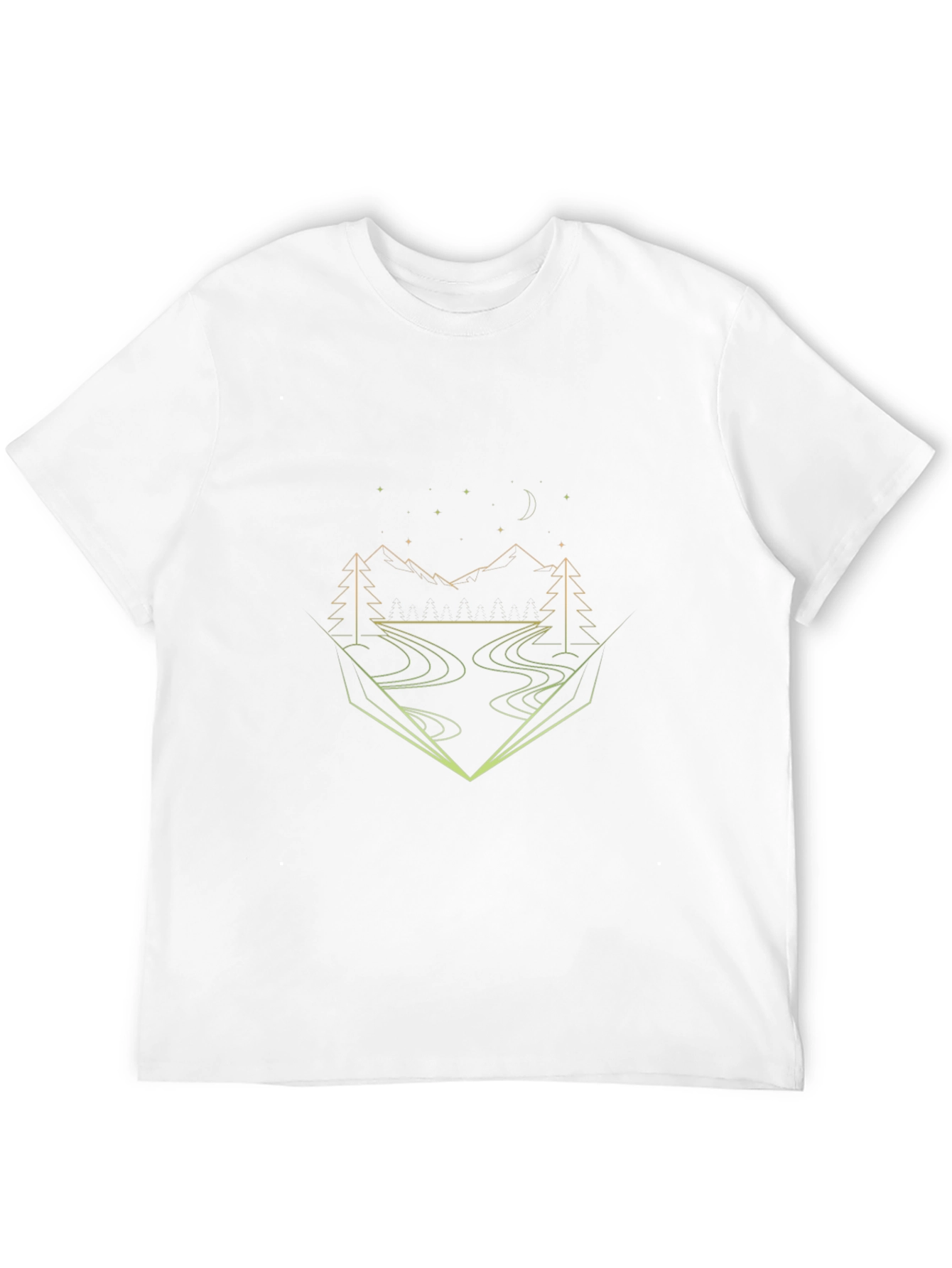 Geometric Landscape Graphic Tee - Black Cotton Blend