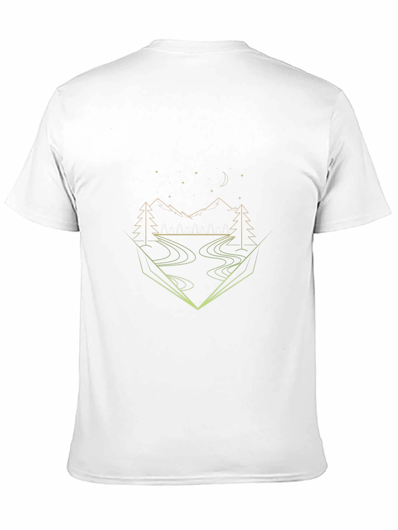 Geometric Landscape Graphic Tee - Black Cotton Blend