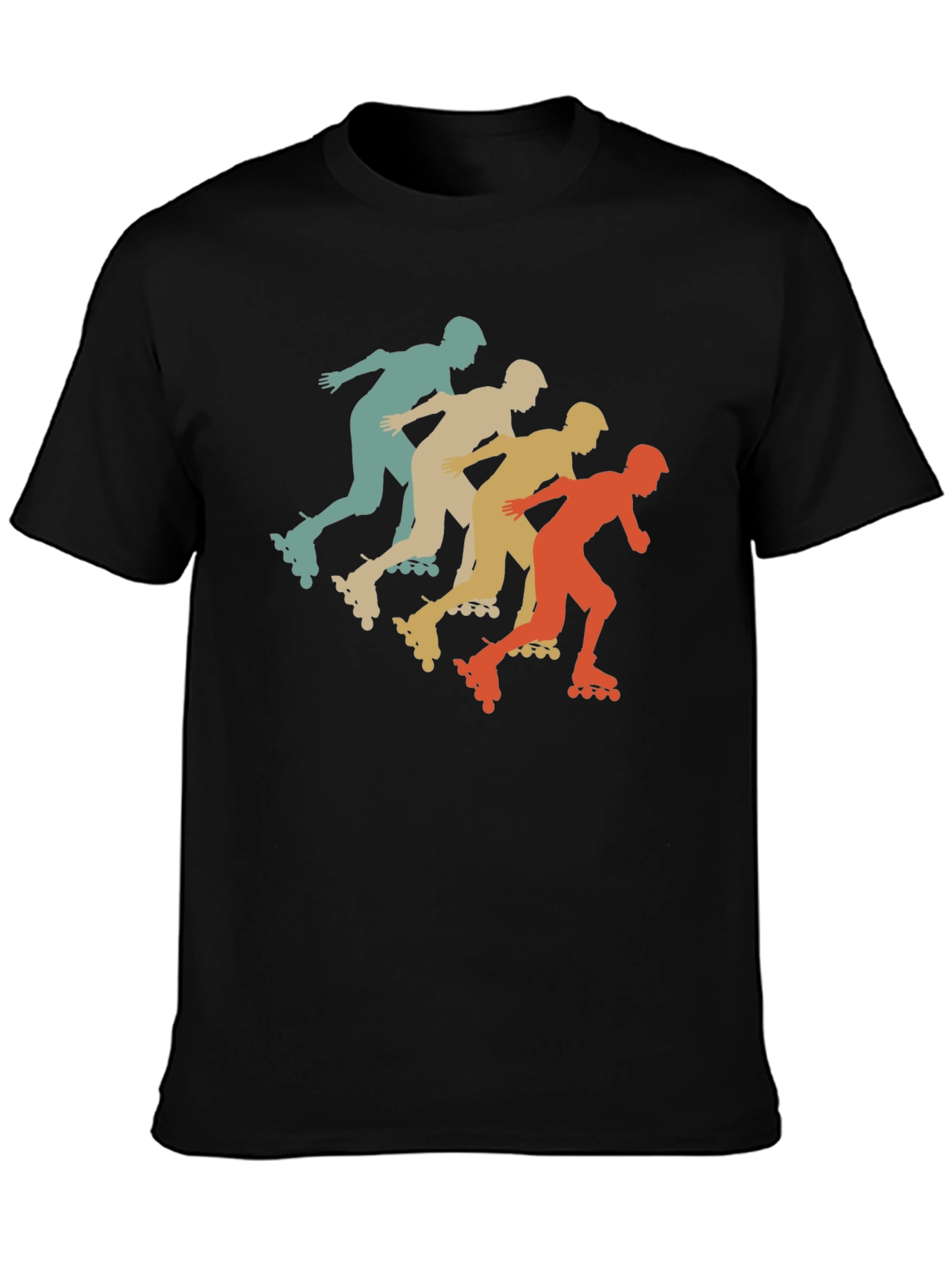 Retro Roller Skating T-Shirt Black