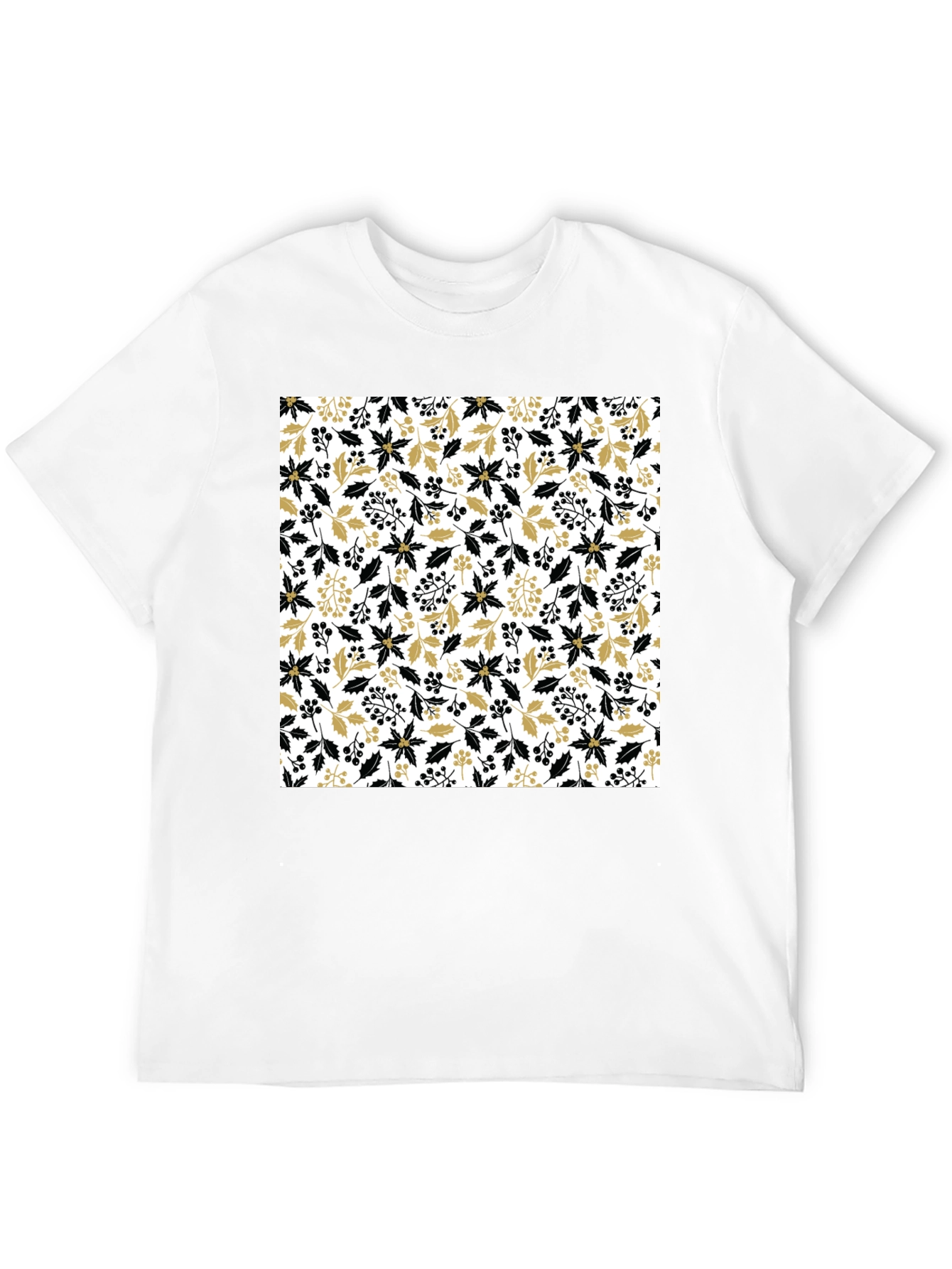 Floral Pattern Crew Neck Tee