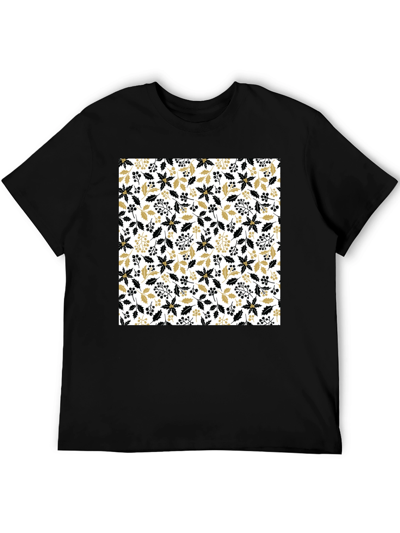 Floral Pattern Crew Neck Tee