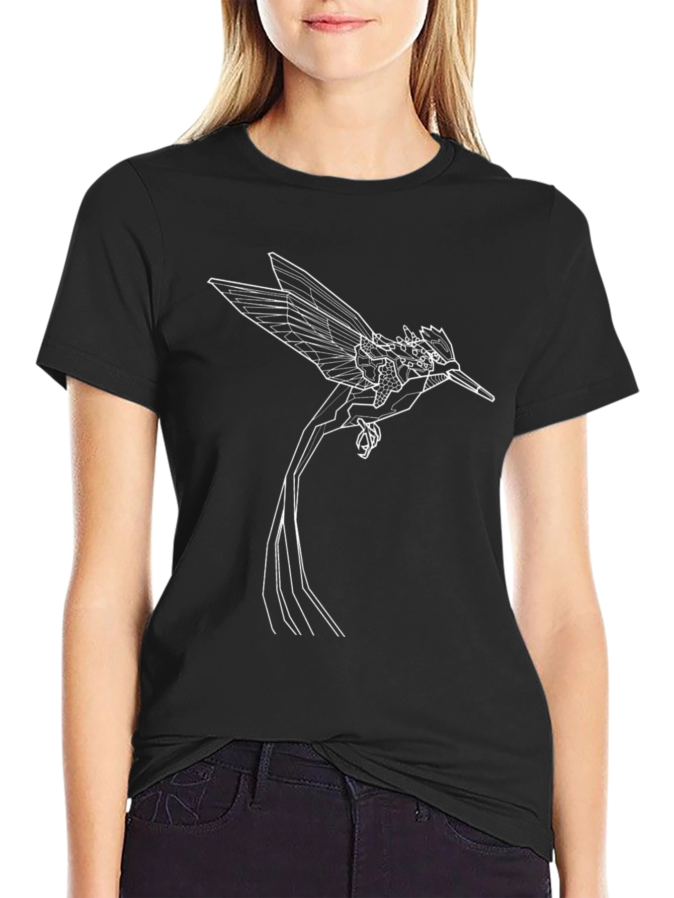 Geometric Bird Tee - Stylish Minimalist Design