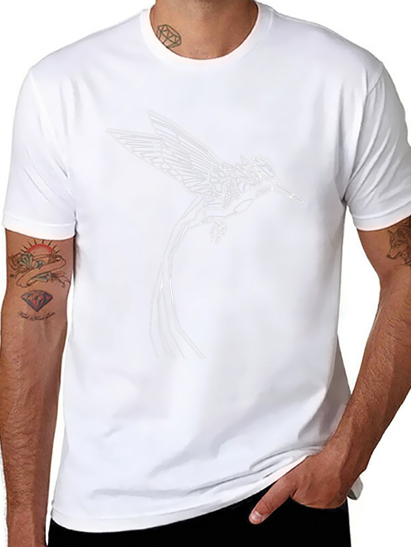 Geometric Bird Tee - Stylish Minimalist Design