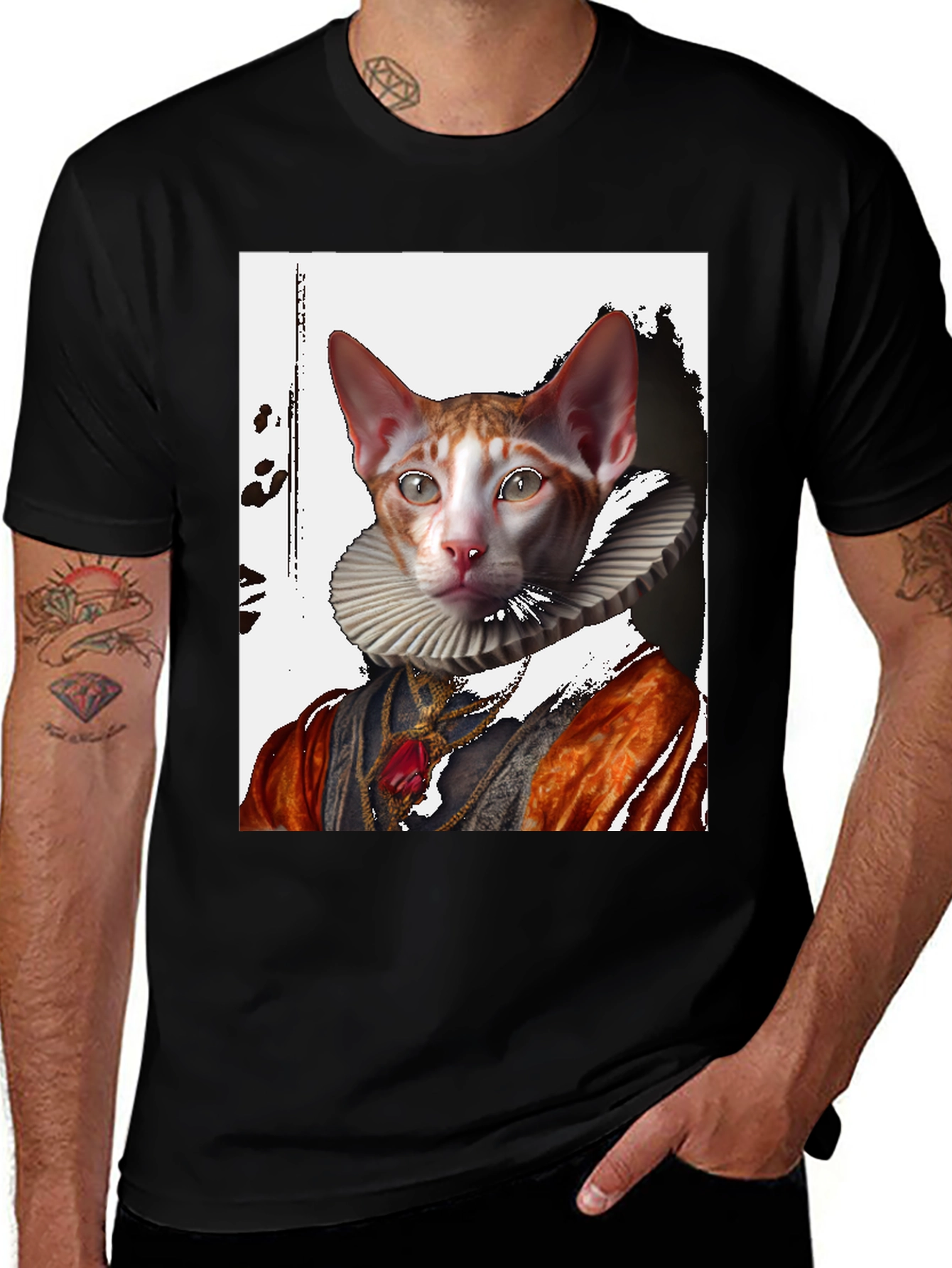 Royal Cat T-Shirt: Renaissance Pet Portrait Tee