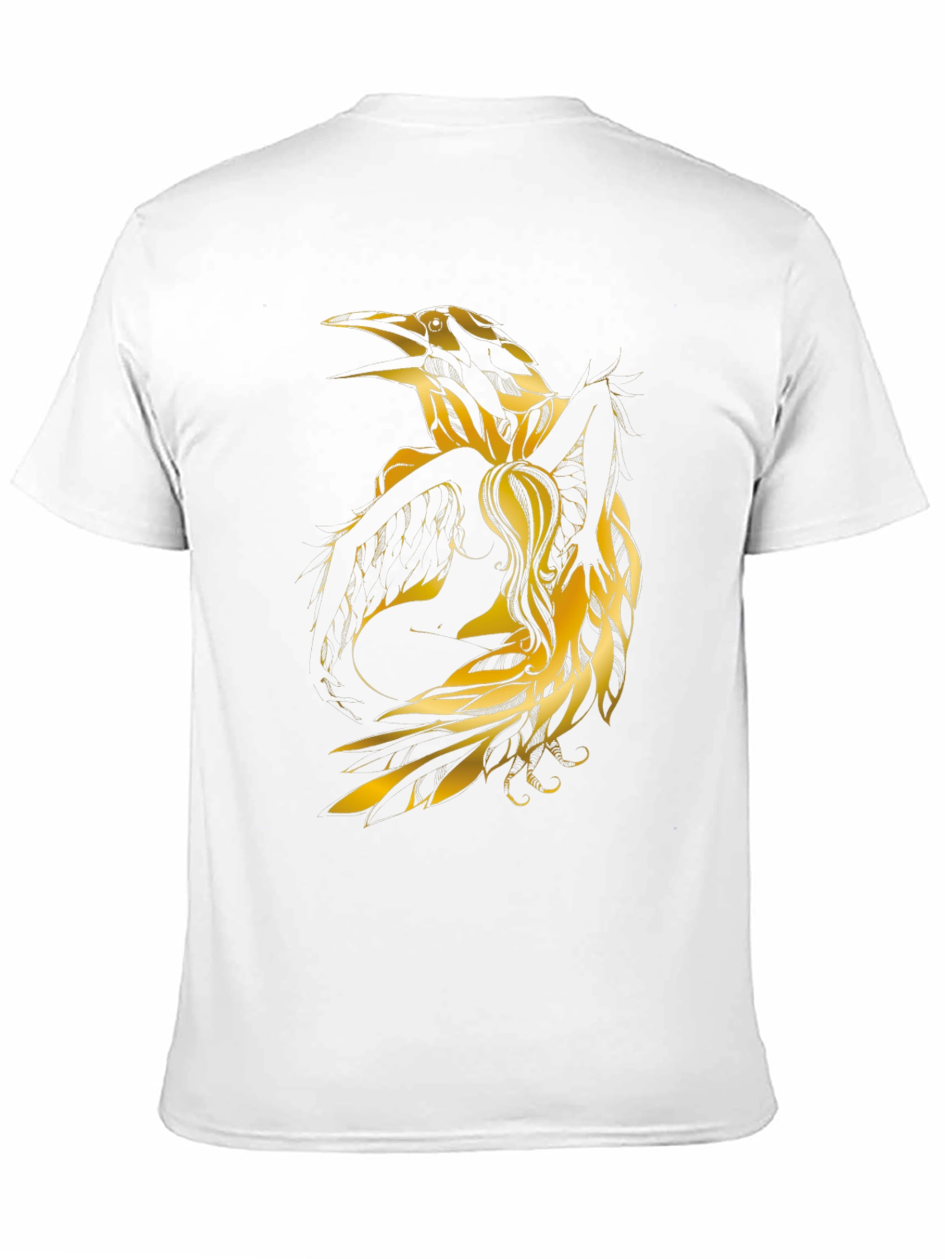 Raven Graphic Tee - Golden Bird Design