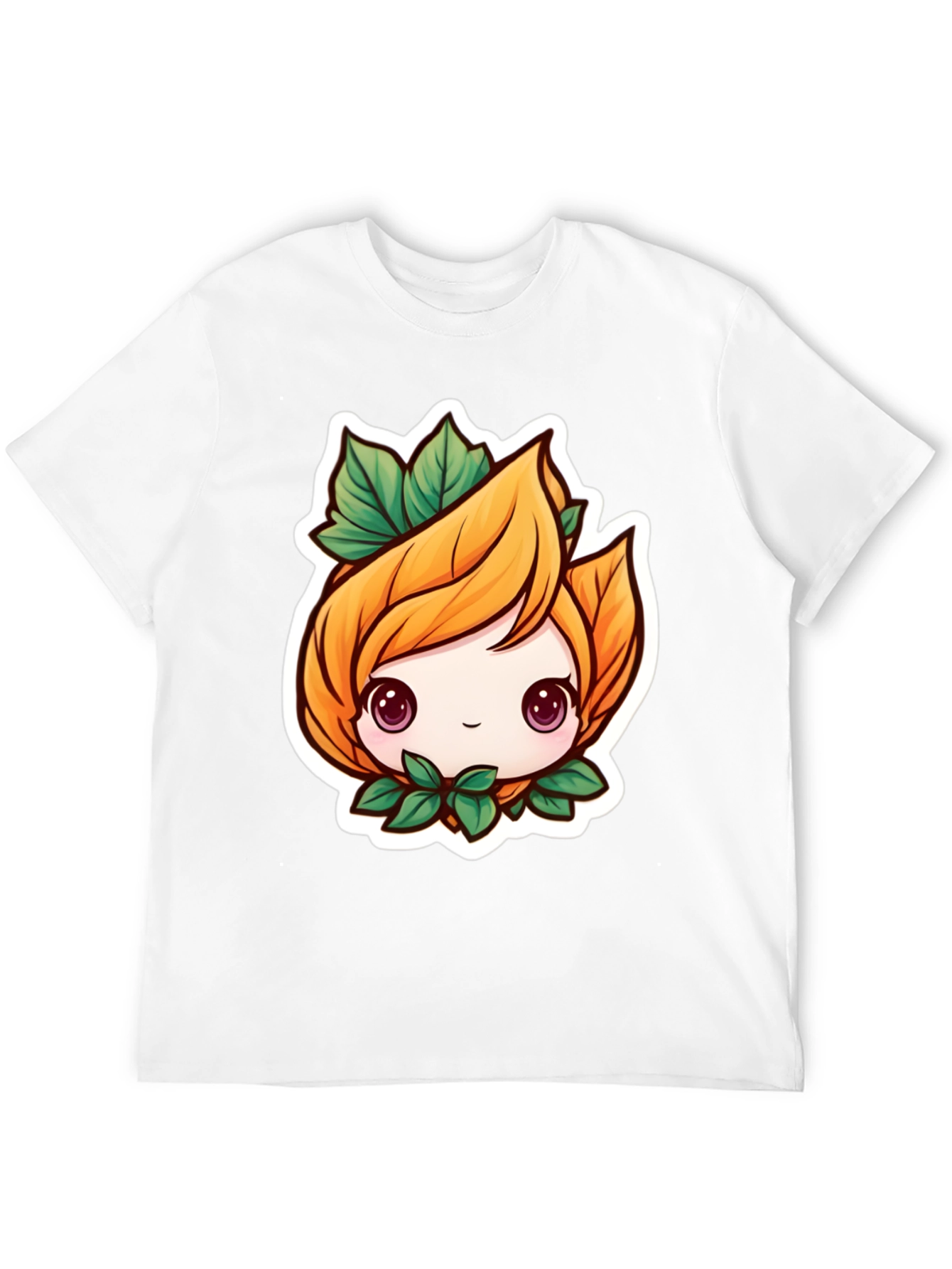 Cute Plant Girl Black T-Shirt