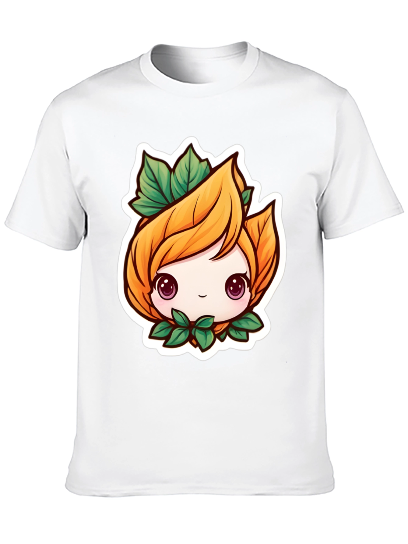 Cute Plant Girl Black T-Shirt