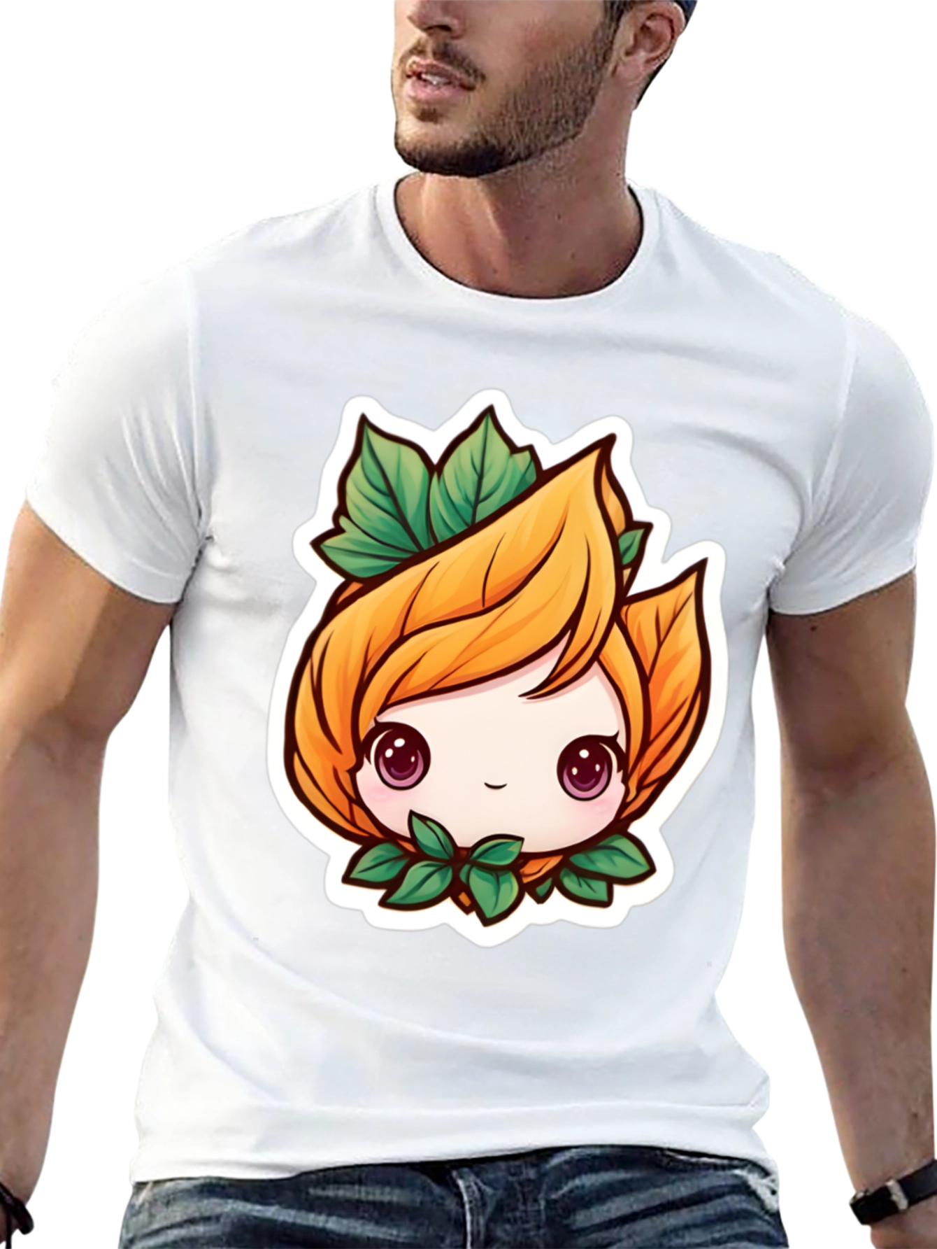 Cute Plant Girl Black T-Shirt