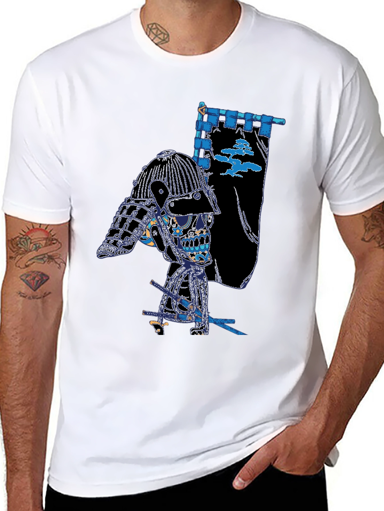Samurai Skull T-Shirt - Unique Graphic Tee