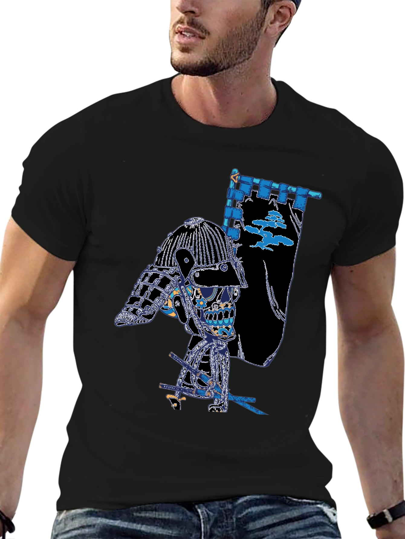 Samurai Skull T-Shirt - Unique Graphic Tee