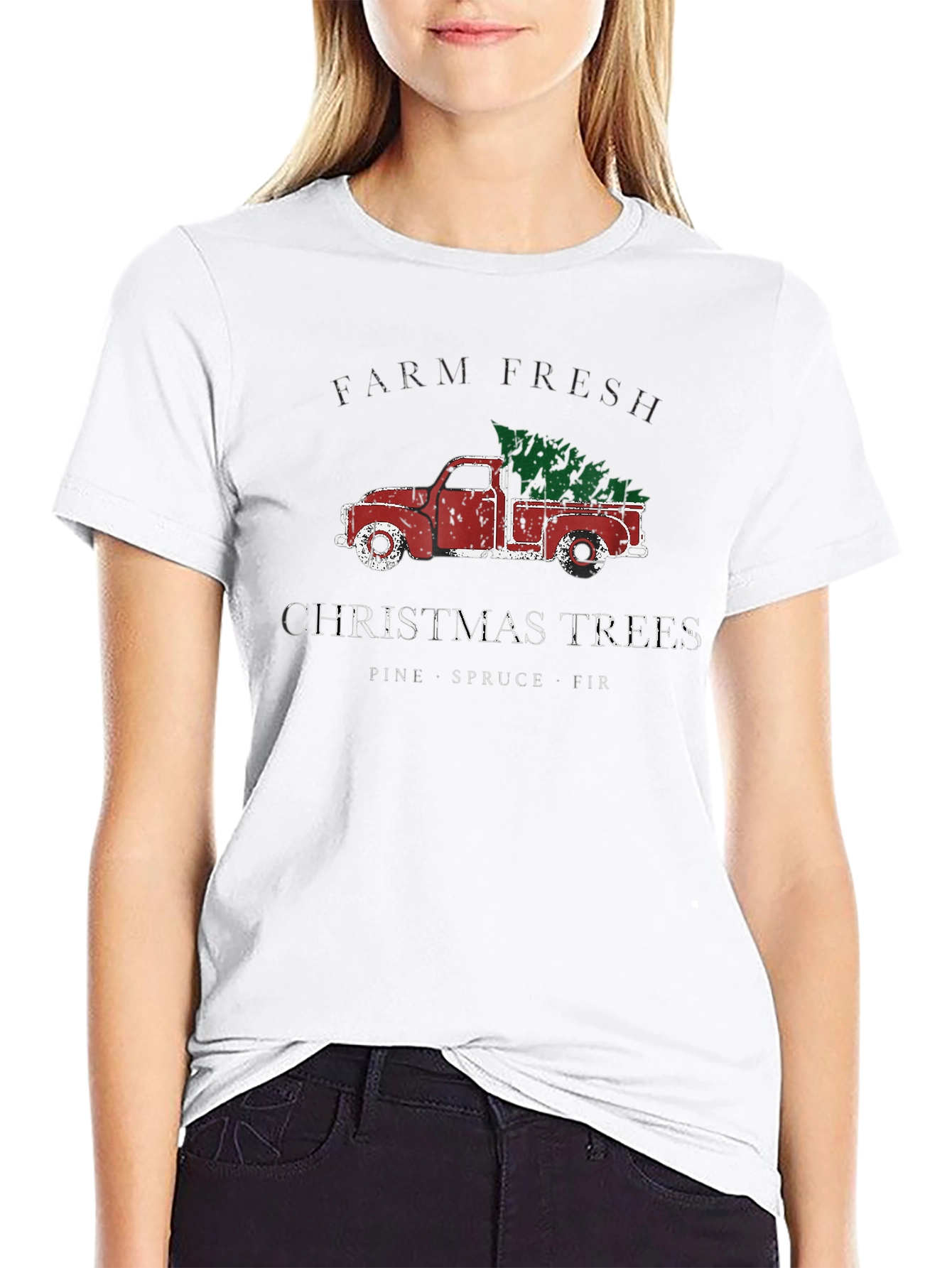 Farm Fresh Christmas Trees Black T-Shirt