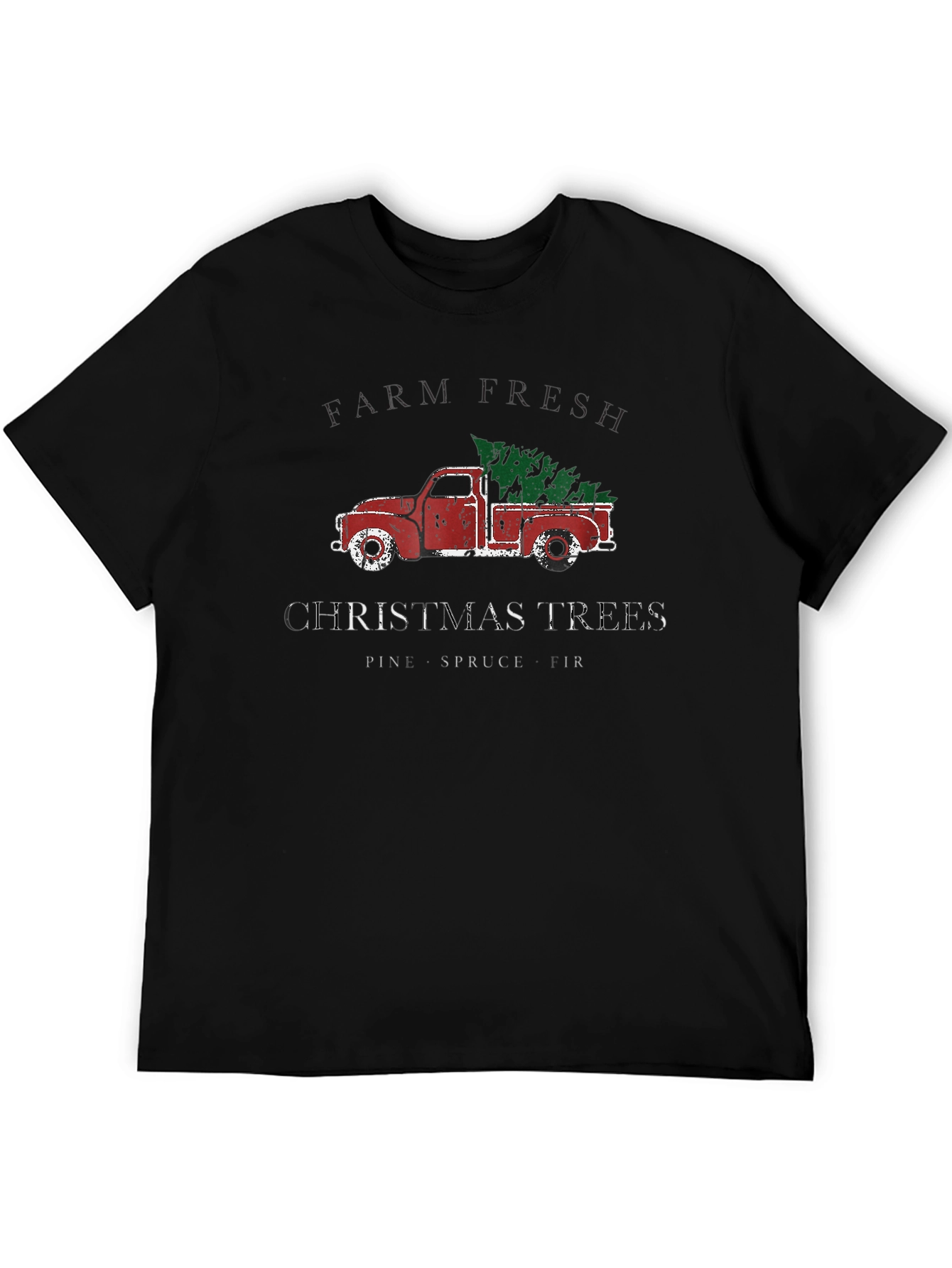 Farm Fresh Christmas Trees Black T-Shirt