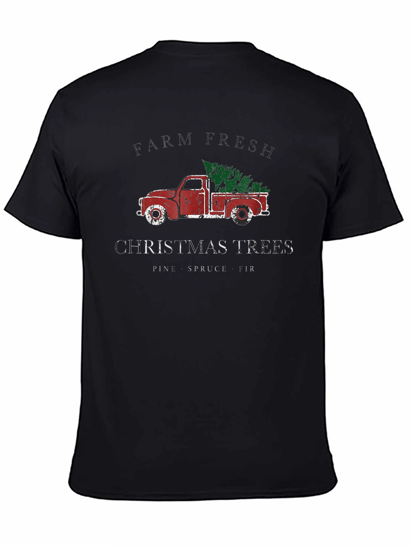 Farm Fresh Christmas Trees Black T-Shirt