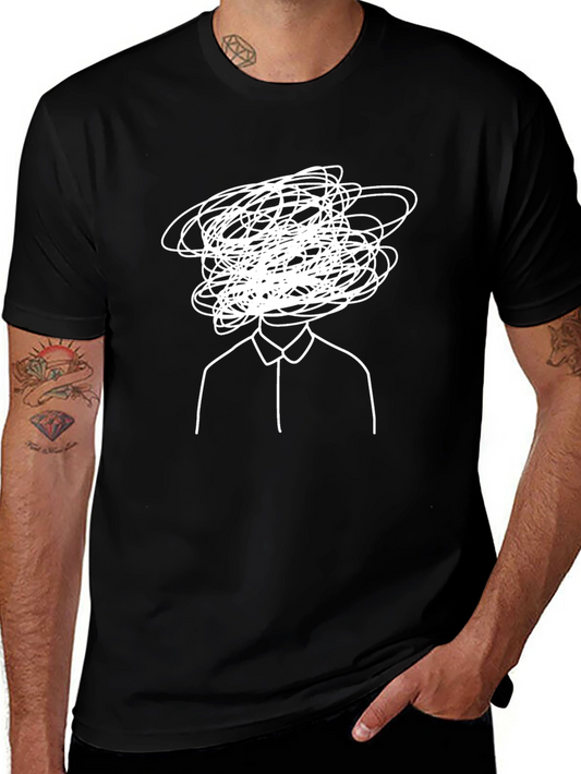 Abstract Mind Graphic Tee - Black T-Shirt