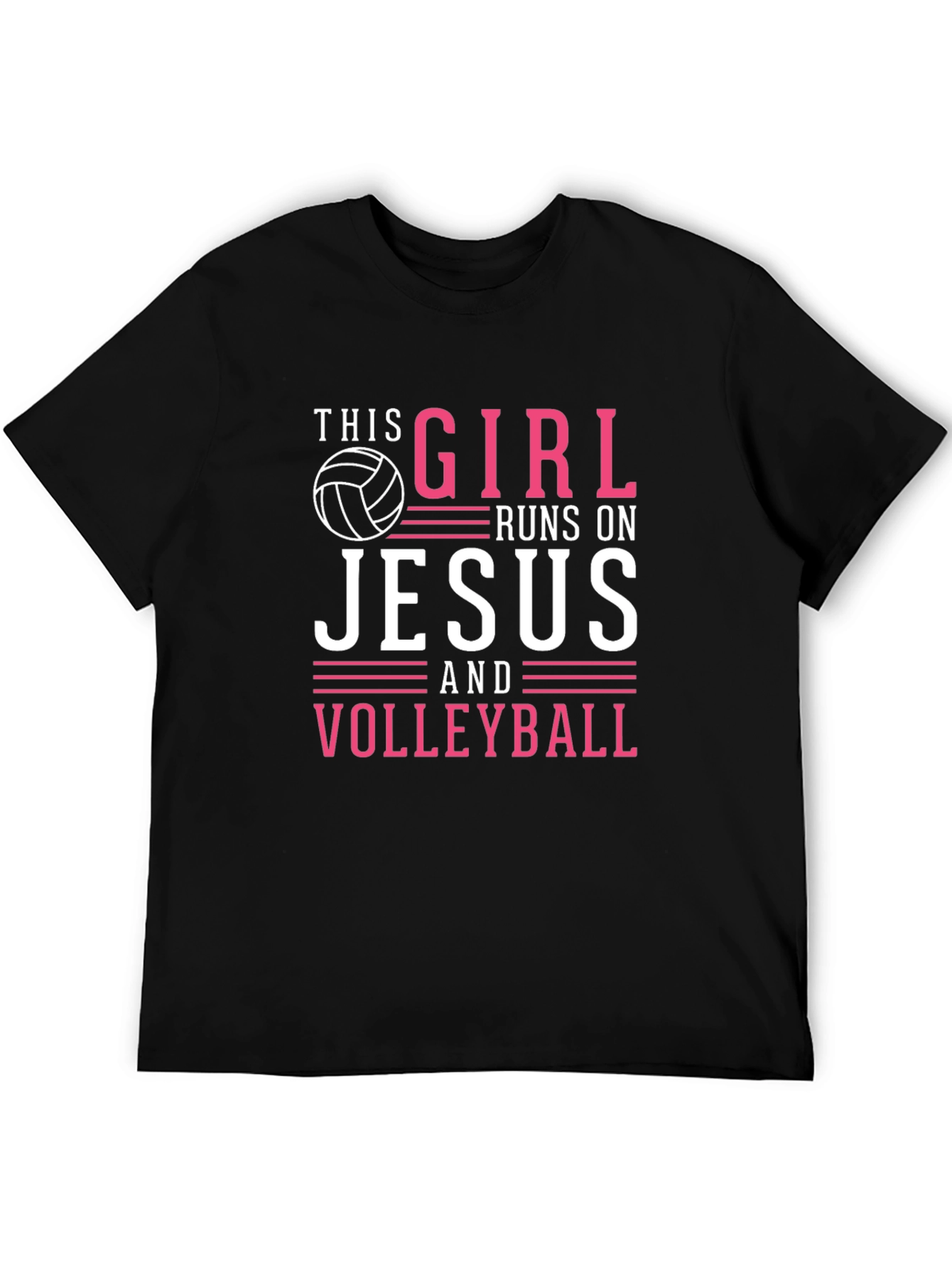 This Girl Runs on Jesus and Volleyball T-Shirt