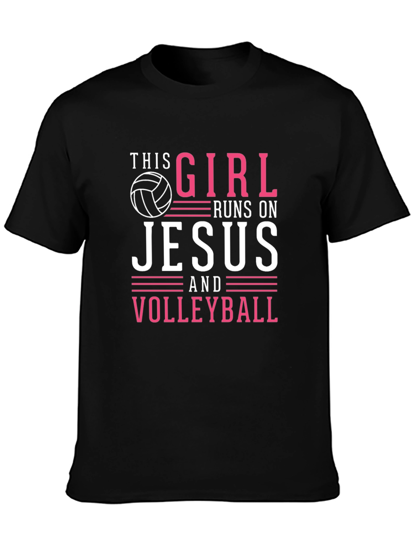 This Girl Runs on Jesus and Volleyball T-Shirt