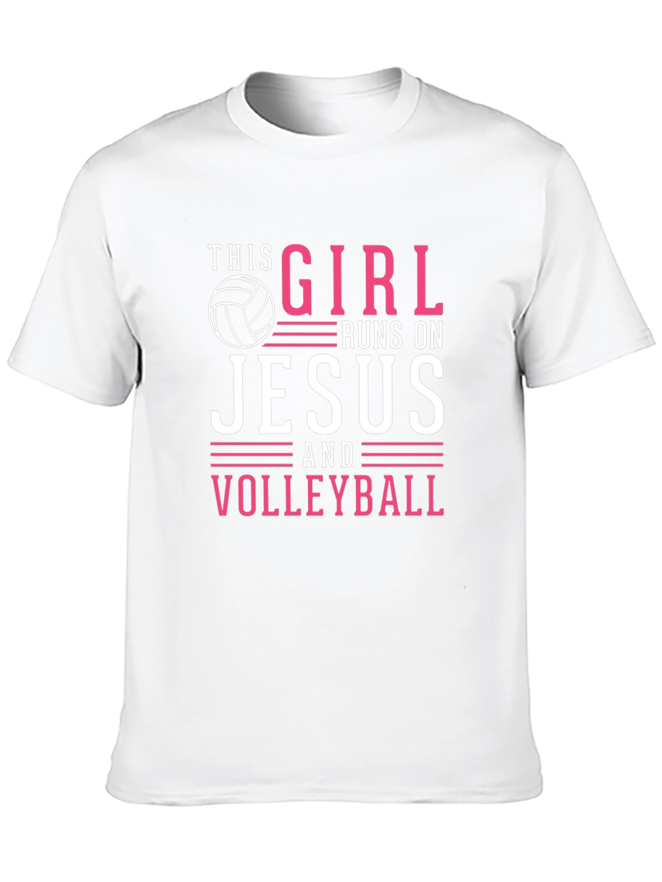 This Girl Runs on Jesus and Volleyball T-Shirt