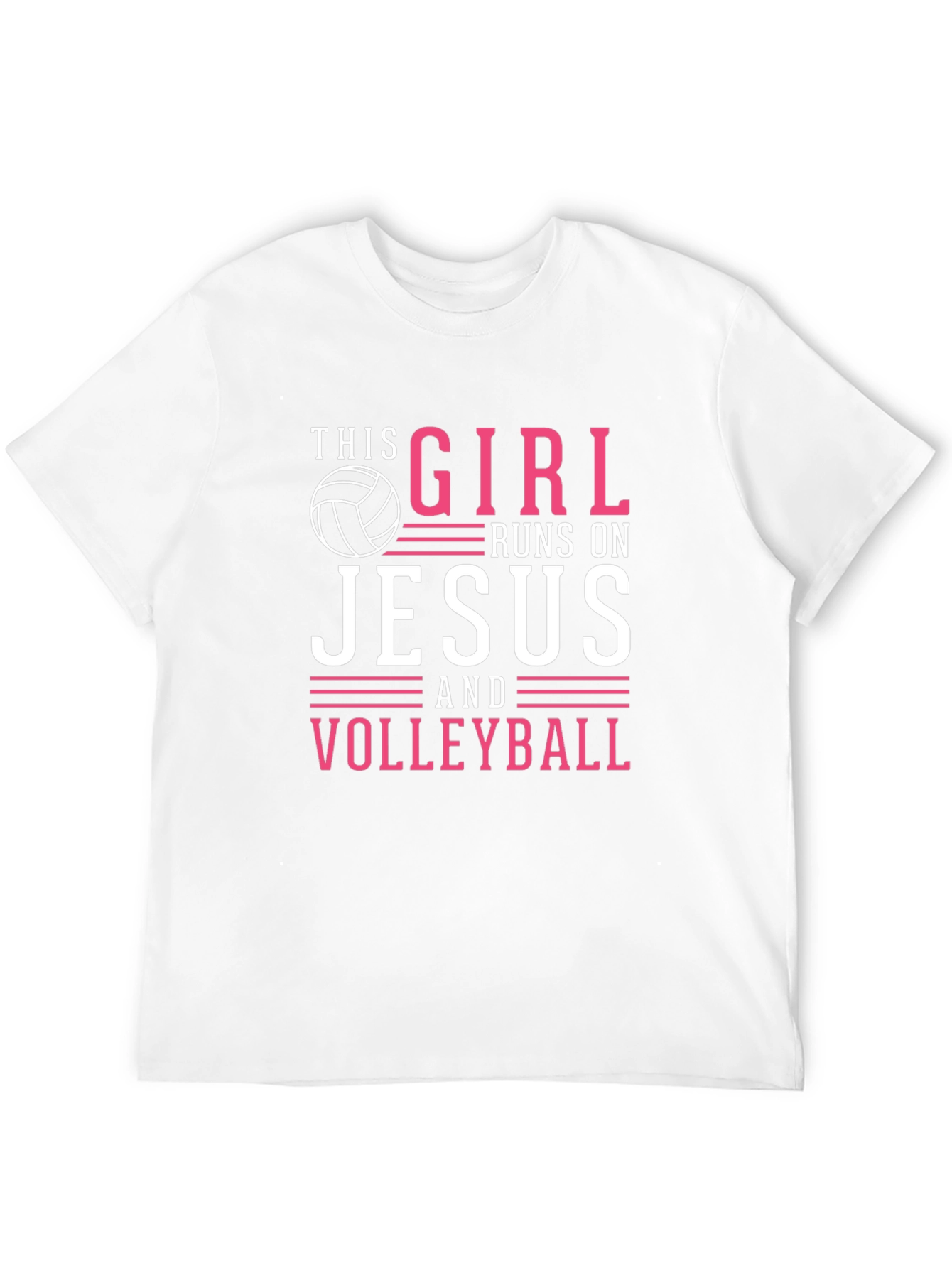 This Girl Runs on Jesus and Volleyball T-Shirt