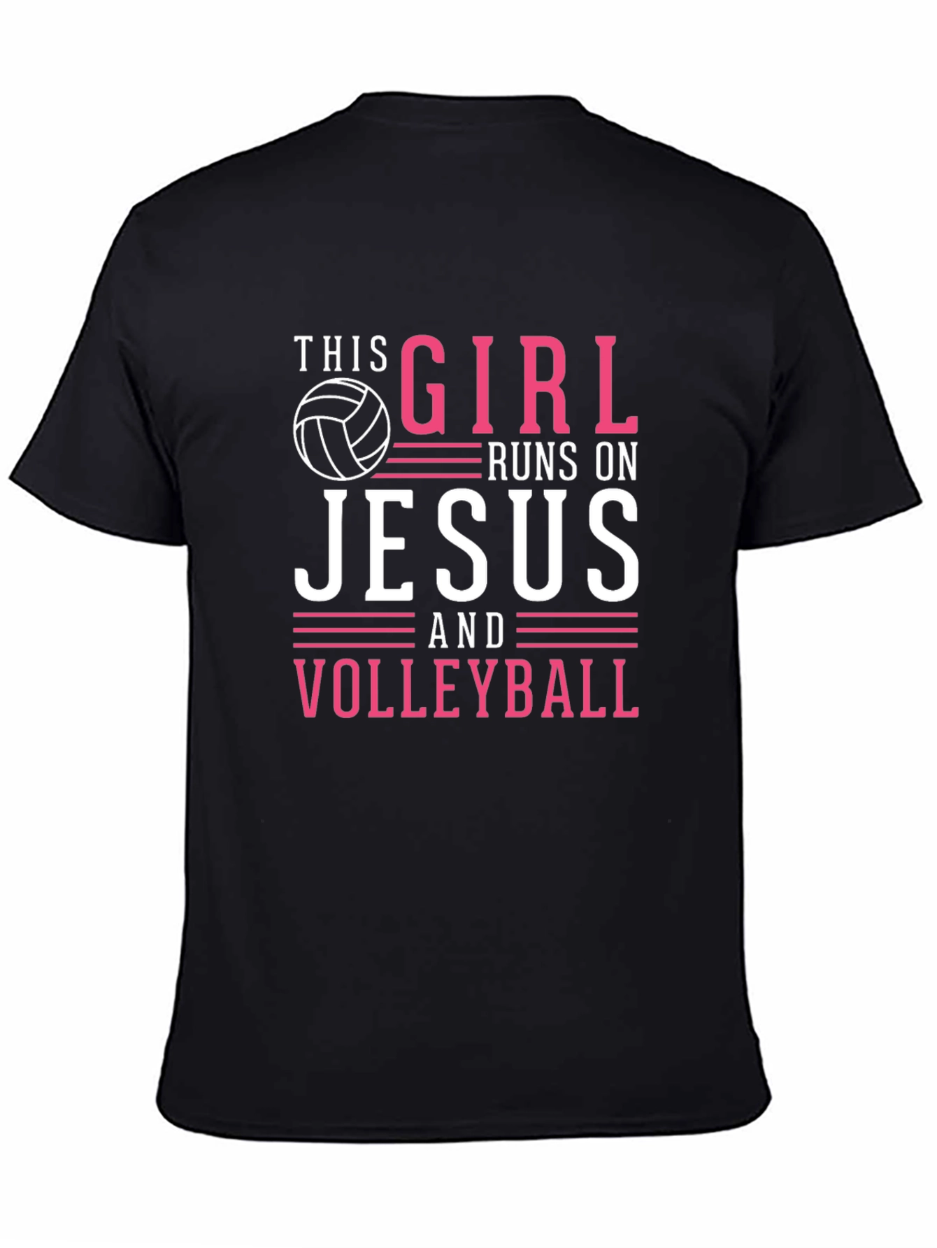 This Girl Runs on Jesus and Volleyball T-Shirt