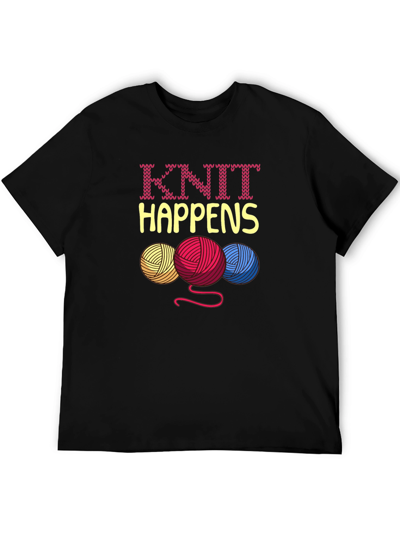 Knit Happens Yarn Balls Graphic T-Shirt