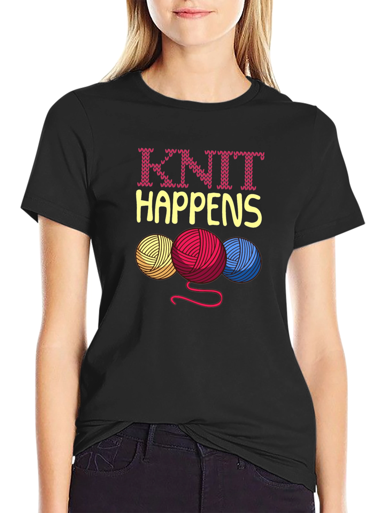 Knit Happens Yarn Balls Graphic T-Shirt