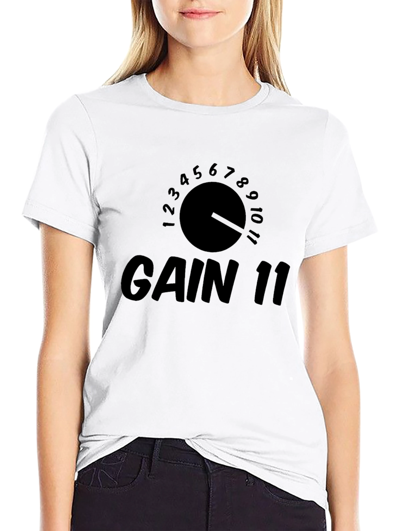 Gain 11 T-Shirt: Black Amplifier Graphic Tee