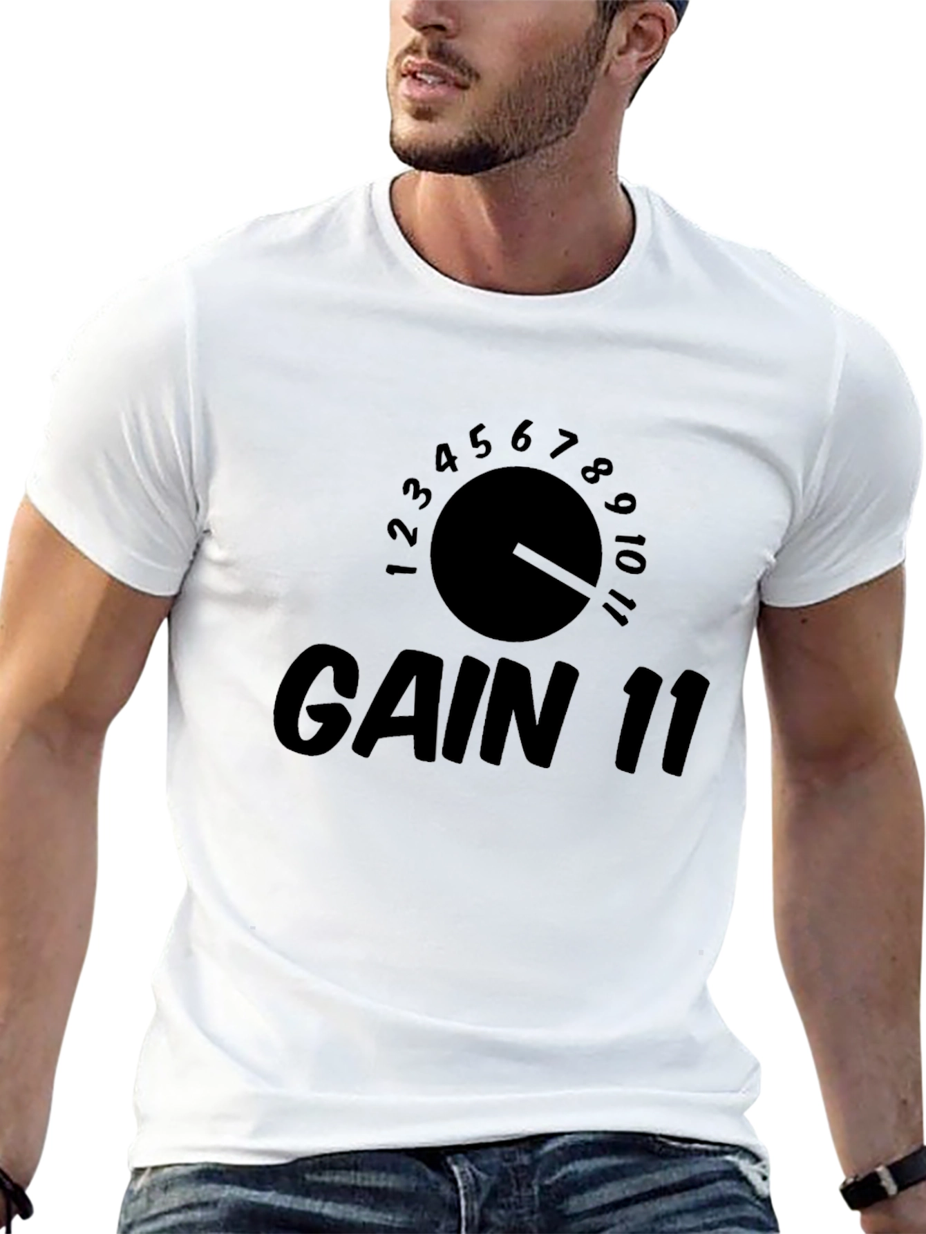 Gain 11 T-Shirt: Black Amplifier Graphic Tee