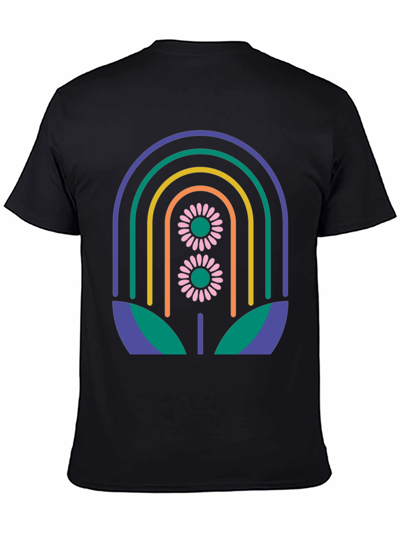 Retro Floral Rainbow Graphic Tee
