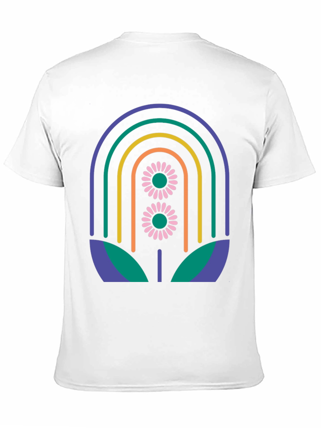 Retro Floral Rainbow Graphic Tee
