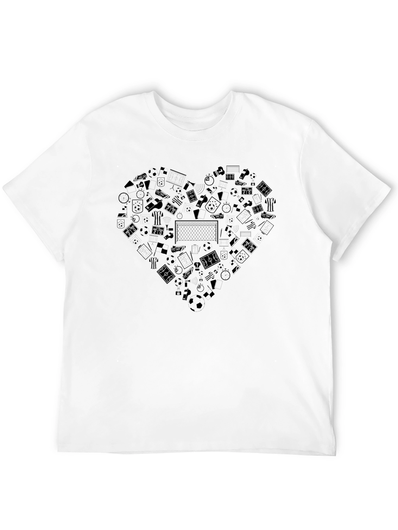 Soccer Heart Graphic Tee - Black Cotton T-Shirt