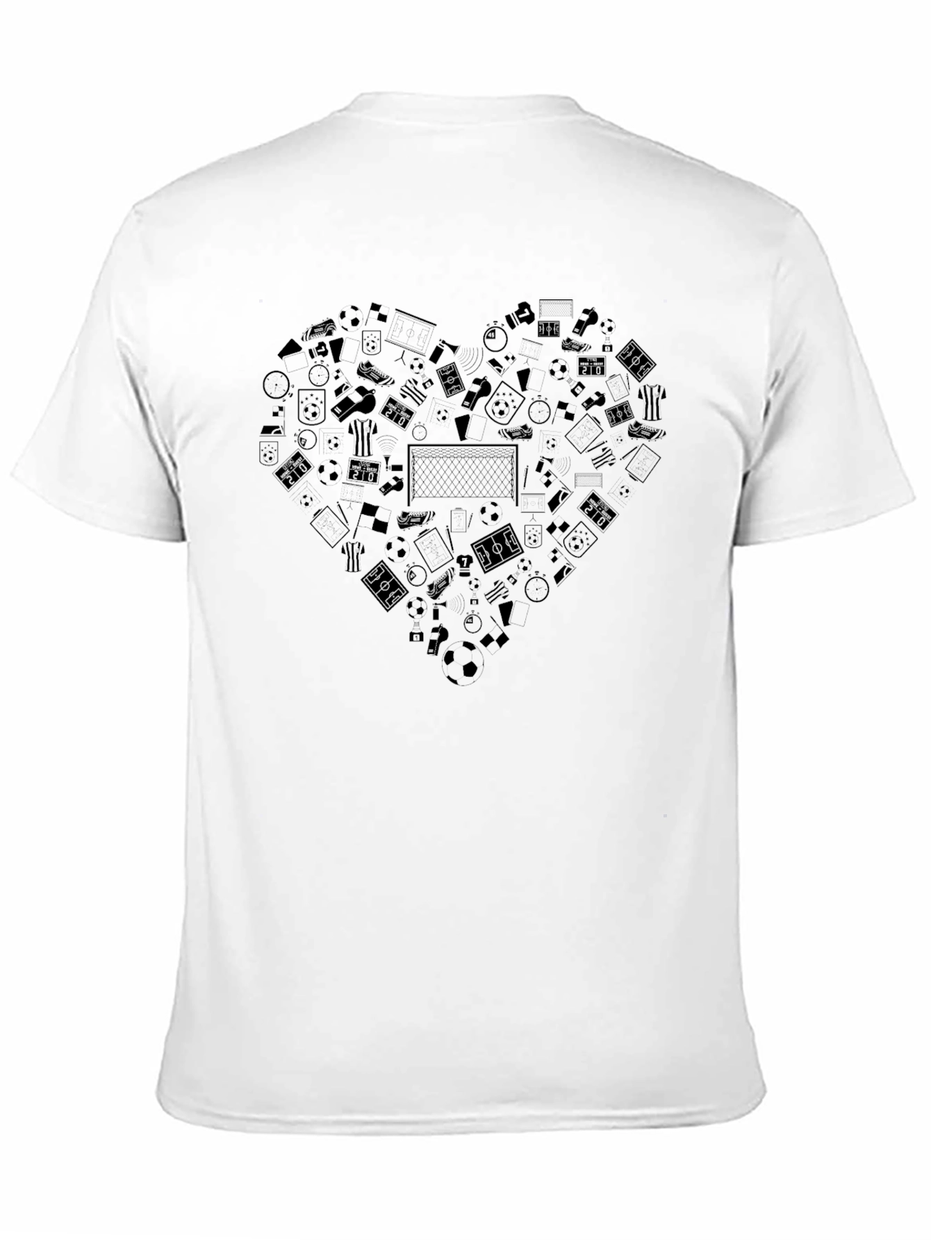 Soccer Heart Graphic Tee - Black Cotton T-Shirt