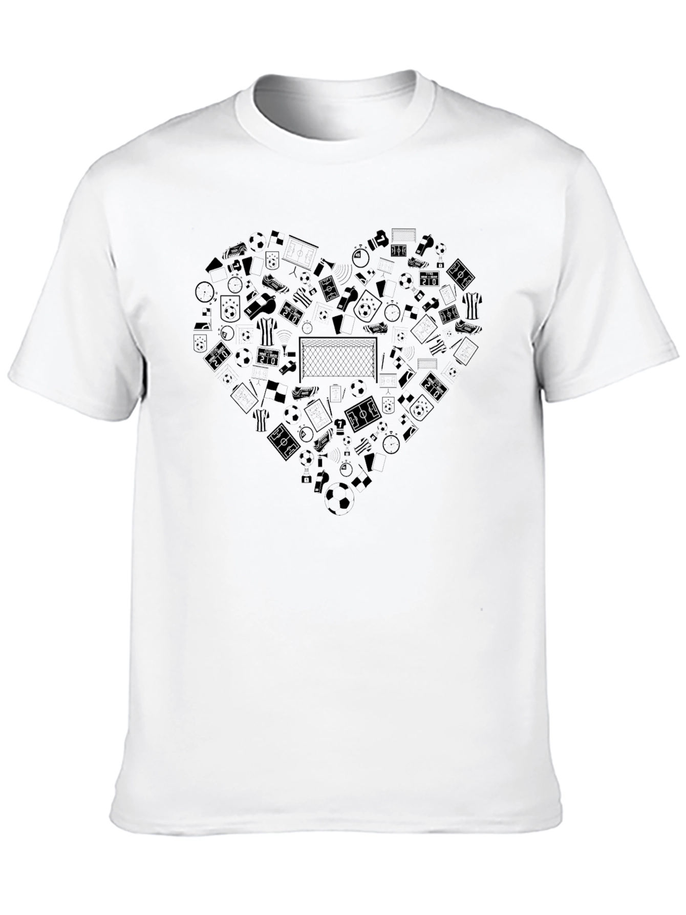 Soccer Heart Graphic Tee - Black Cotton T-Shirt