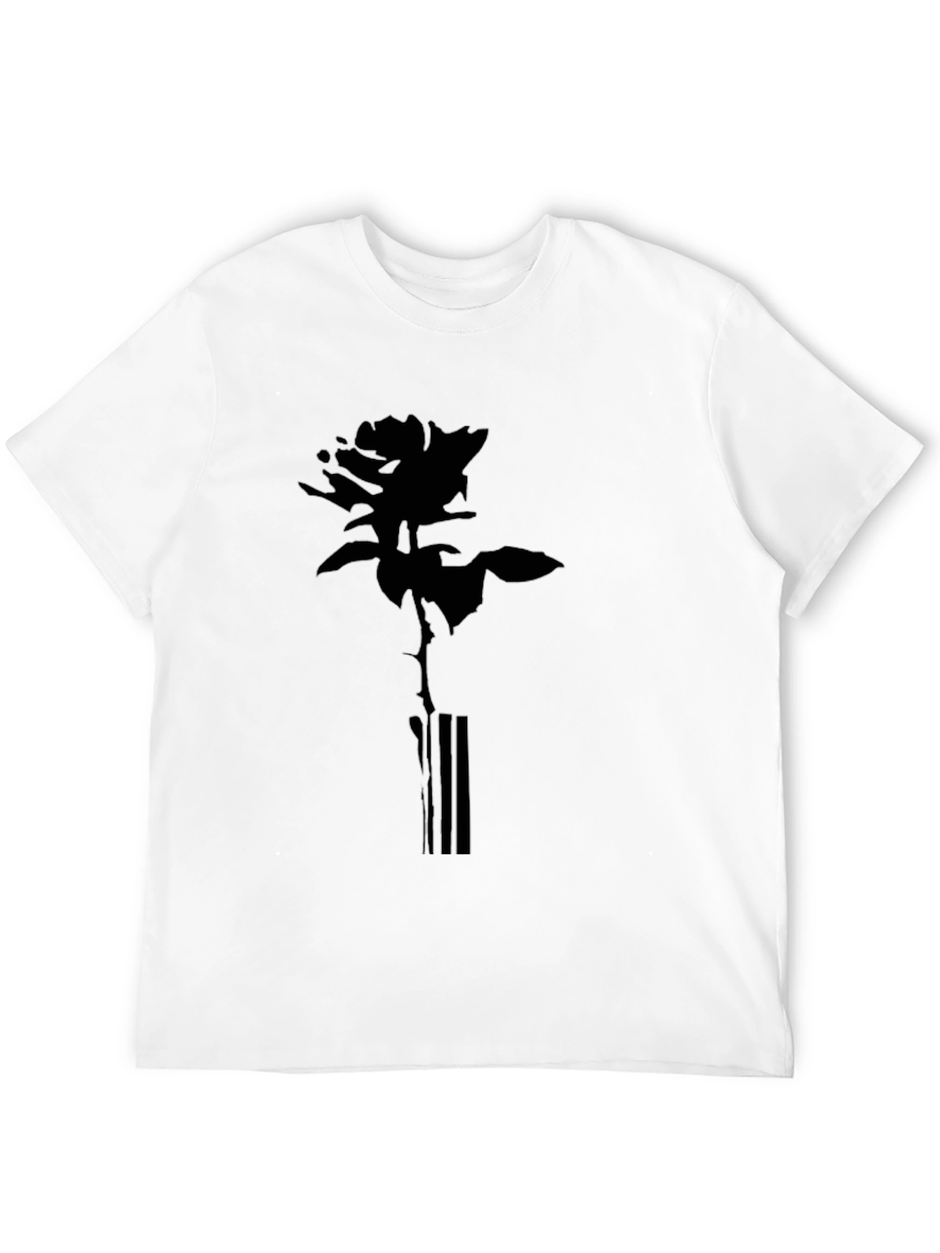 Rose Graphic Print Tee - Black