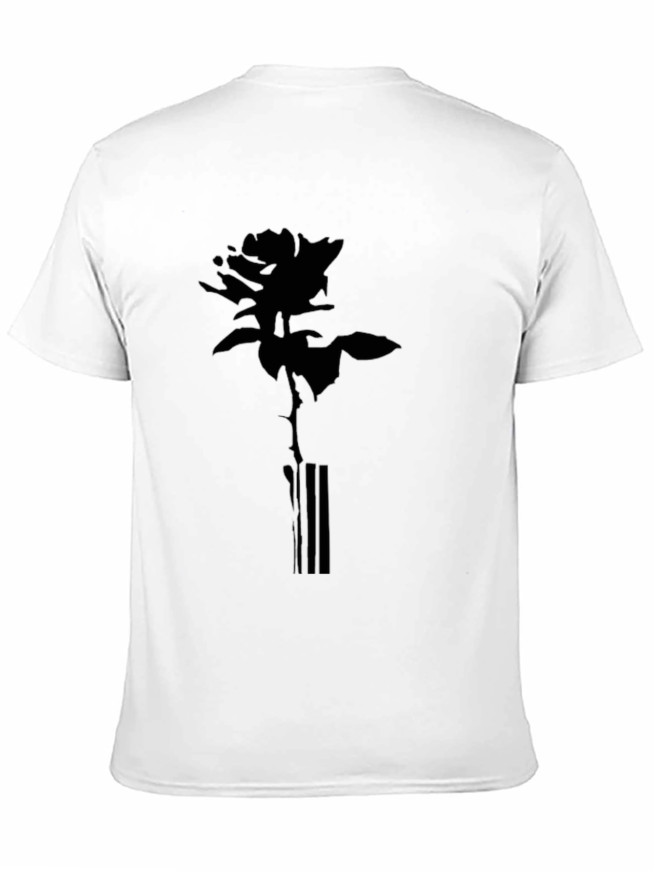 Rose Graphic Print Tee - Black