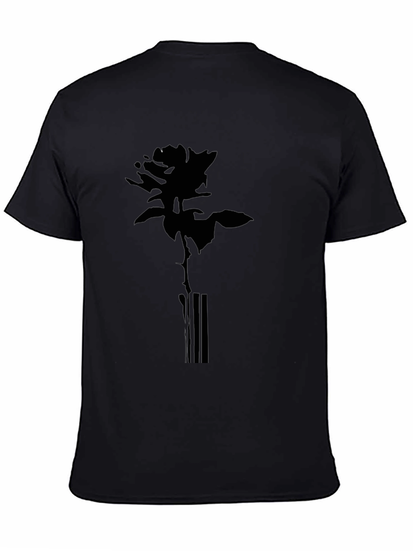 Rose Graphic Print Tee - Black