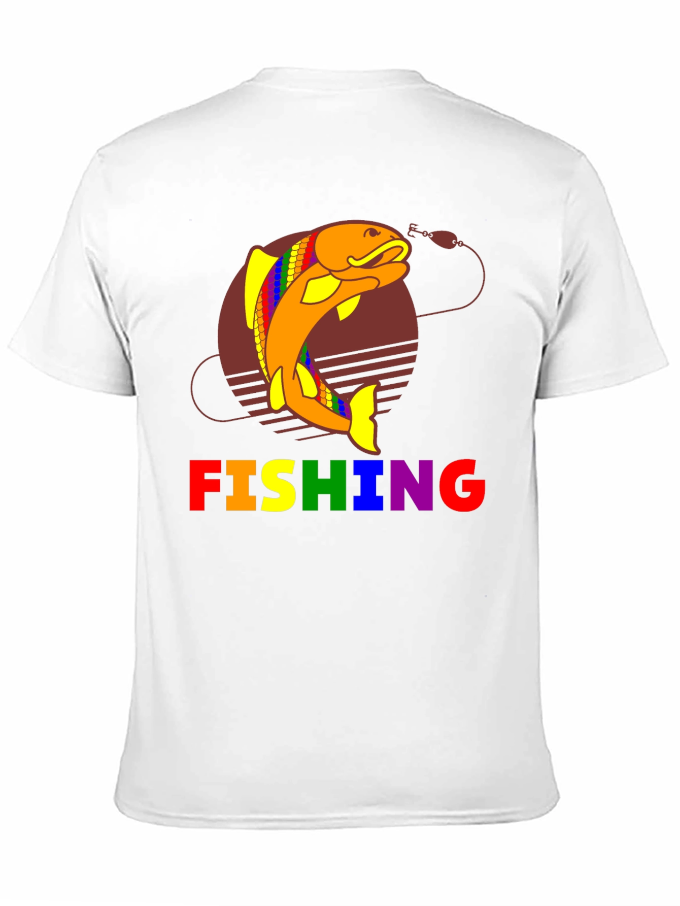 Rainbow Fishing Graphic T-Shirt