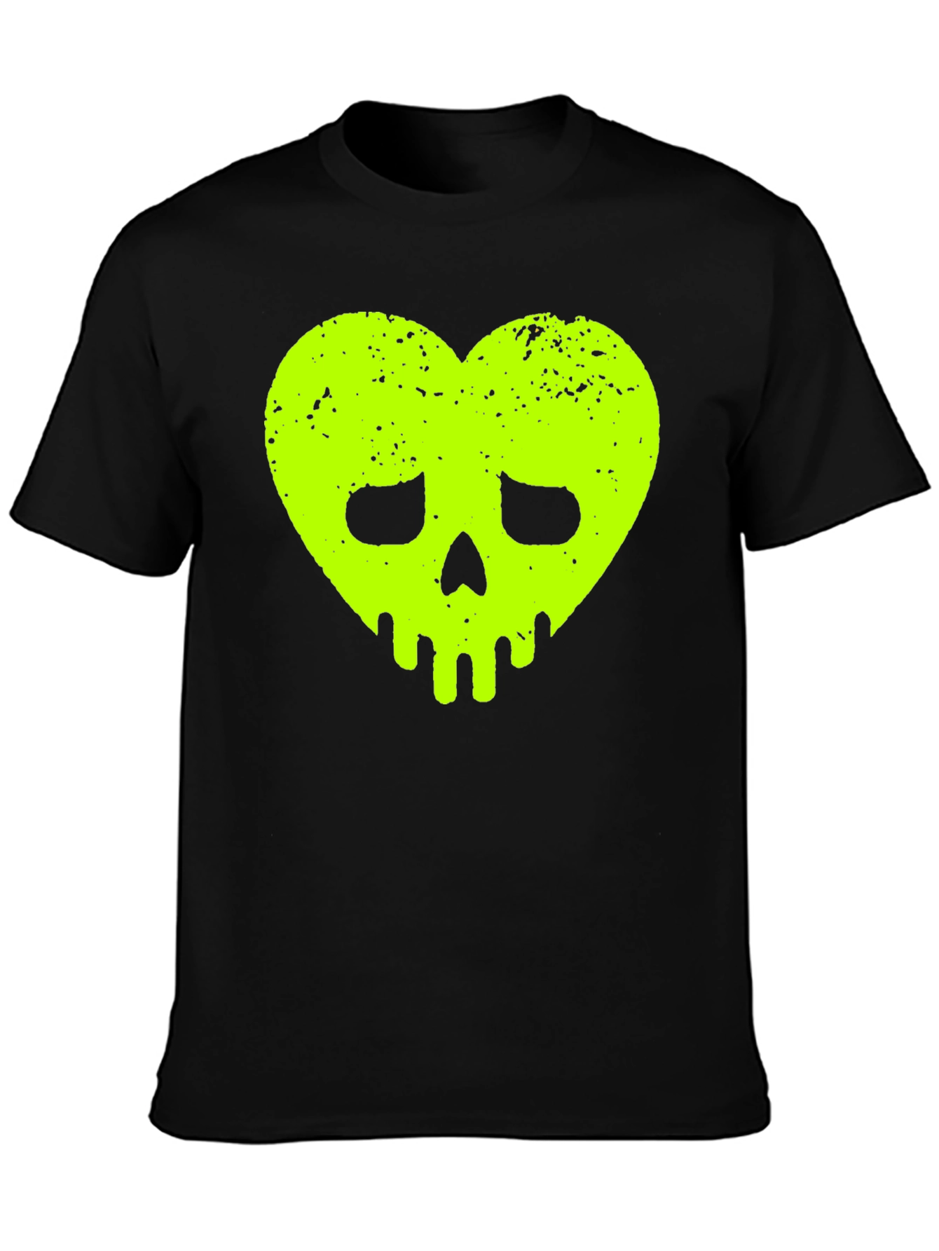 Heart Skull Graphic Tee - Black