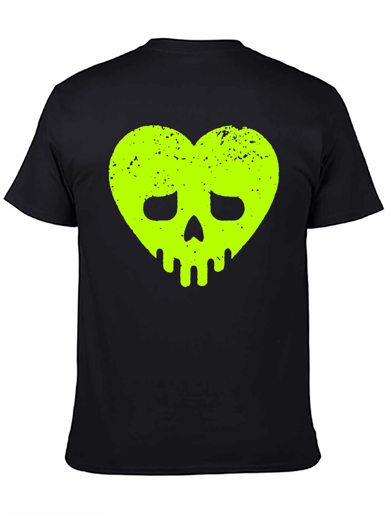 Heart Skull Graphic Tee - Black