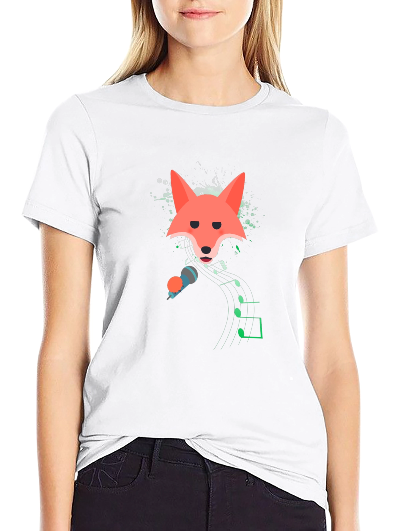Singing Fox Graphic Tee - Mens Black T-Shirt