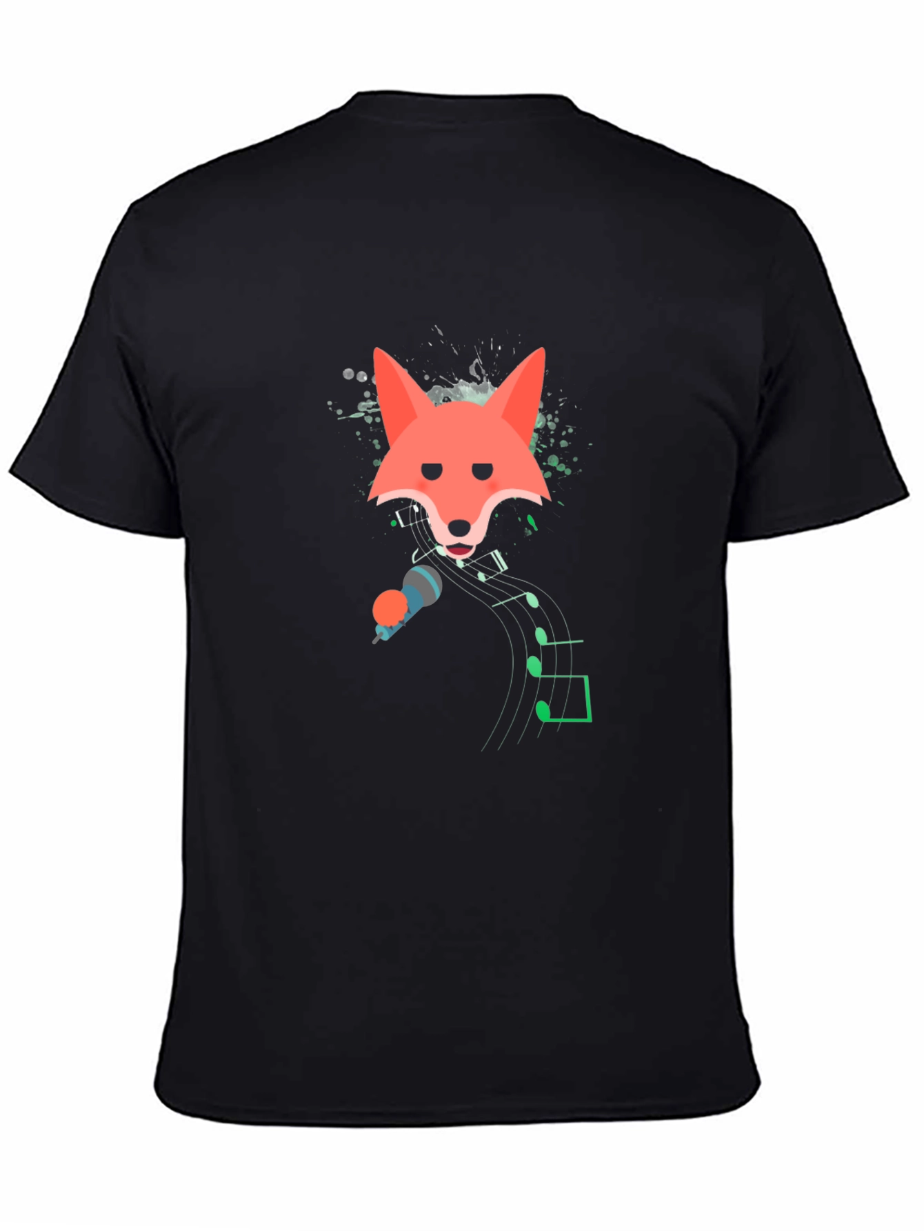 Singing Fox Graphic Tee - Mens Black T-Shirt