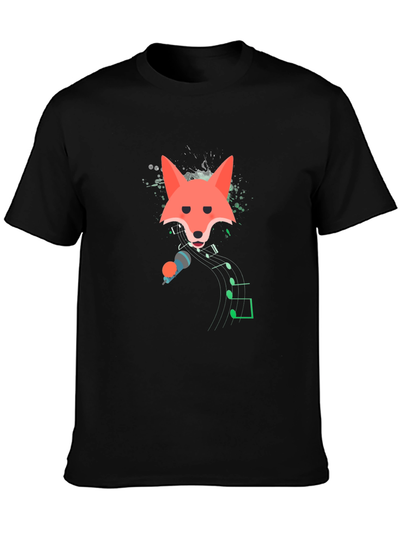 Singing Fox Graphic Tee - Mens Black T-Shirt