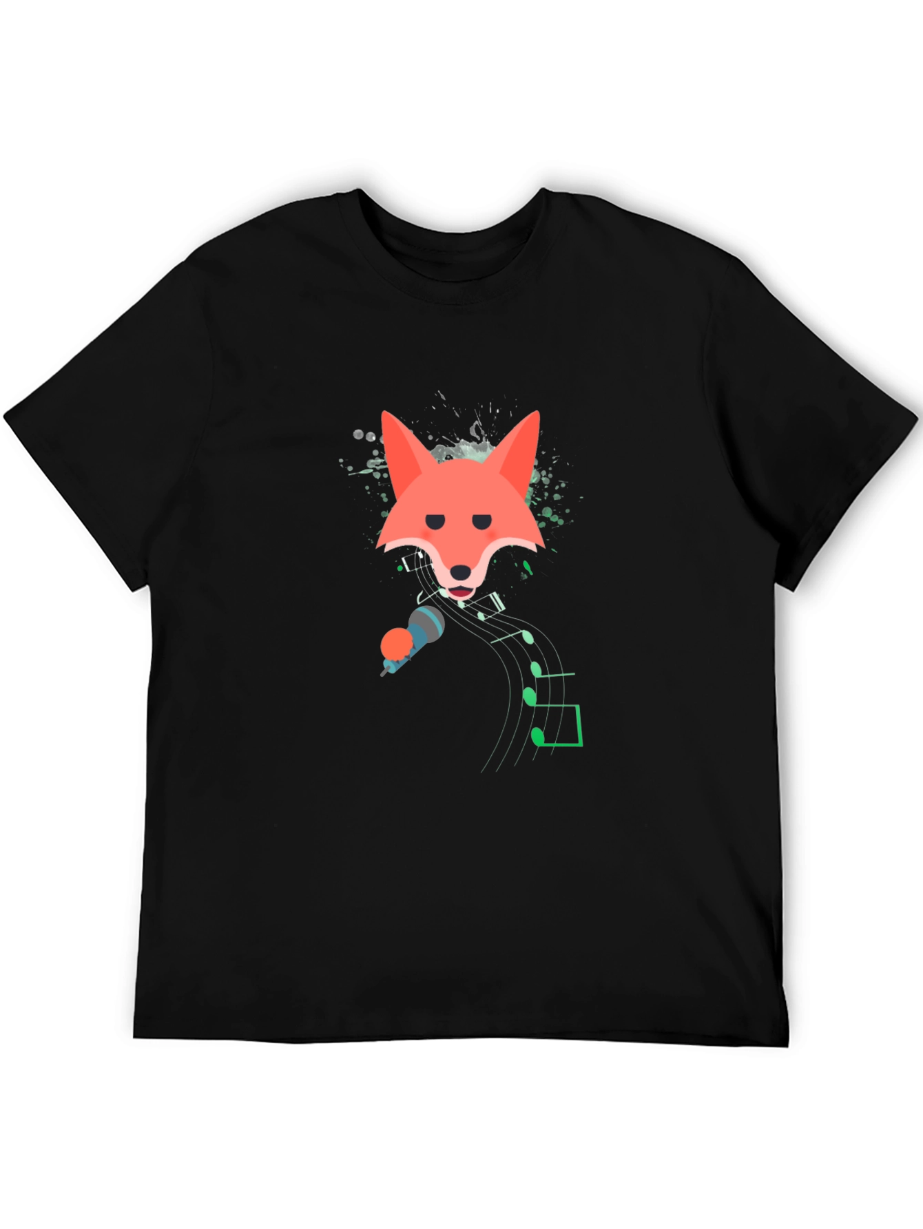 Singing Fox Graphic Tee - Mens Black T-Shirt
