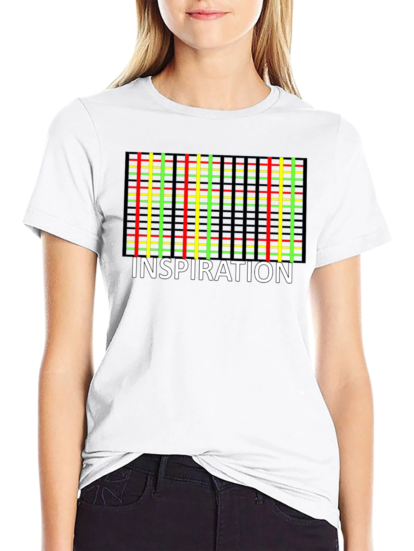 Inspiration Plaid Graphic Tee - Black