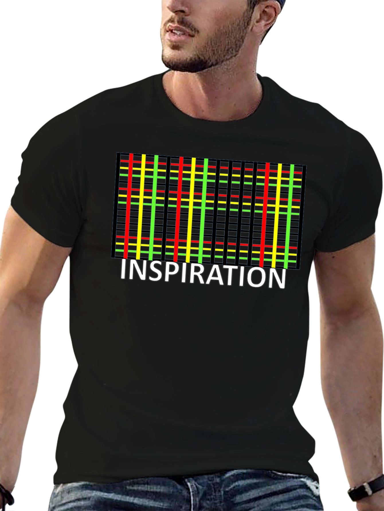 Inspiration Plaid Graphic Tee - Black