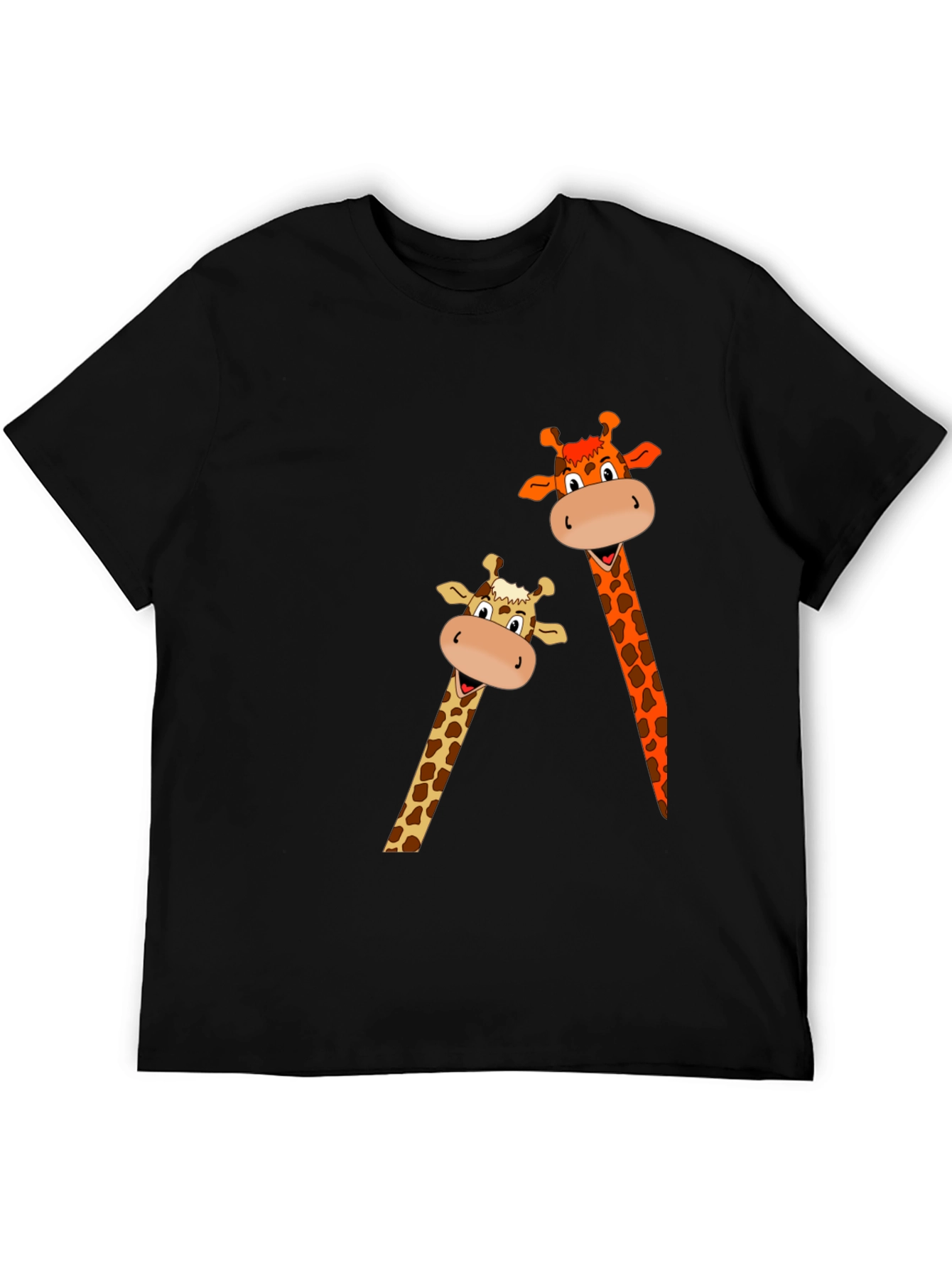 Giraffe Graphic Print Black T-Shirt