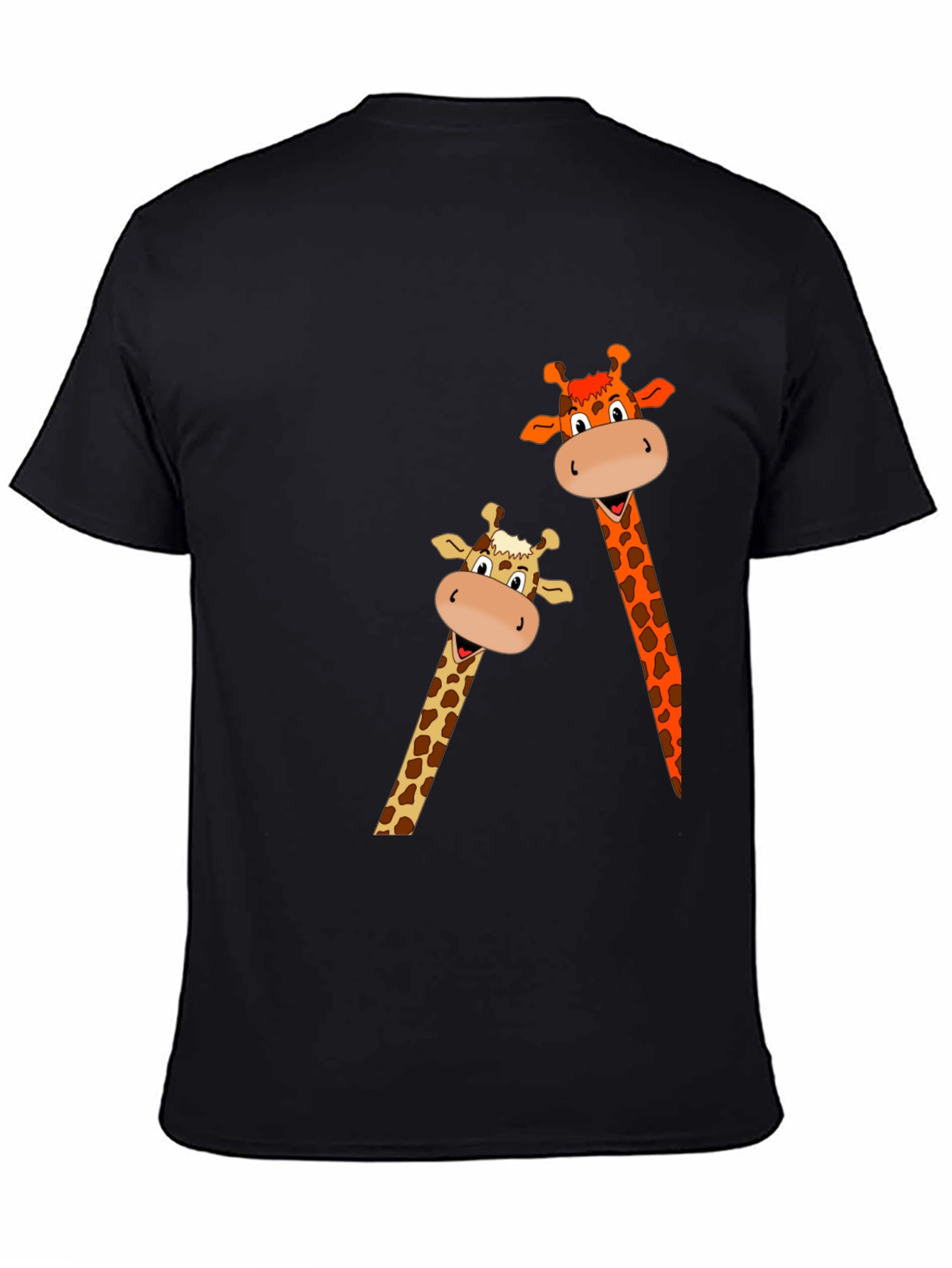 Giraffe Graphic Print Black T-Shirt