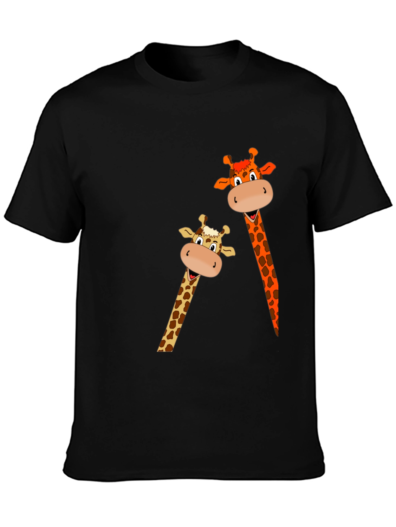 Giraffe Graphic Print Black T-Shirt