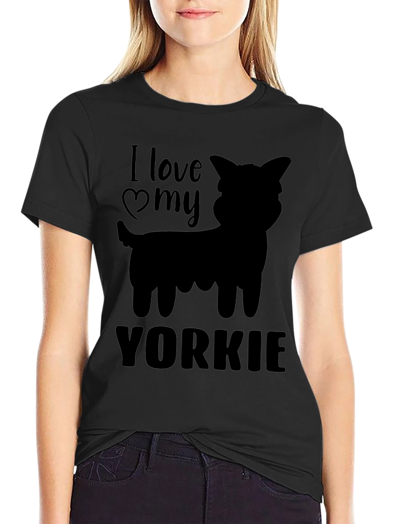 I Love My Yorkie Black T-Shirt